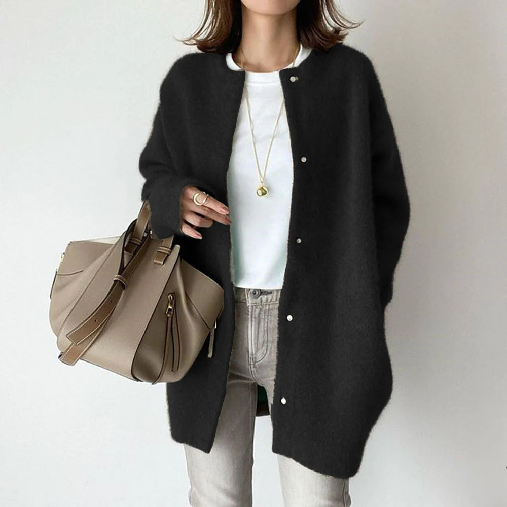 Ins Single Breasted Cardigans Fashion Solid Color Knitted Jacket Women'S Autumn Spring Clothing