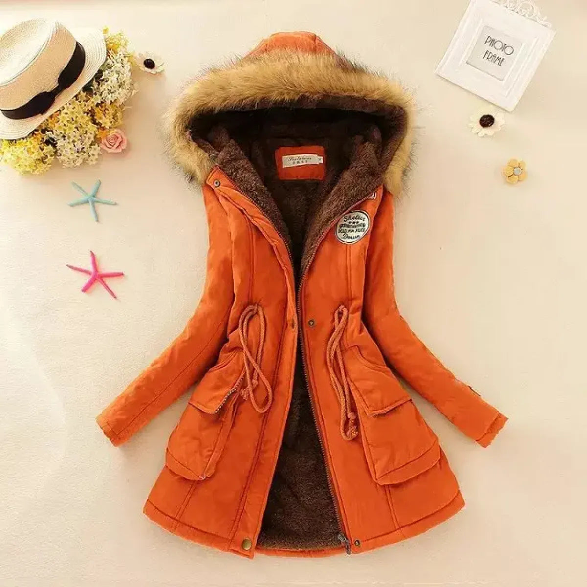 Women's Winter Cotton Jacket - Hooded Slim Fit Warm Parka