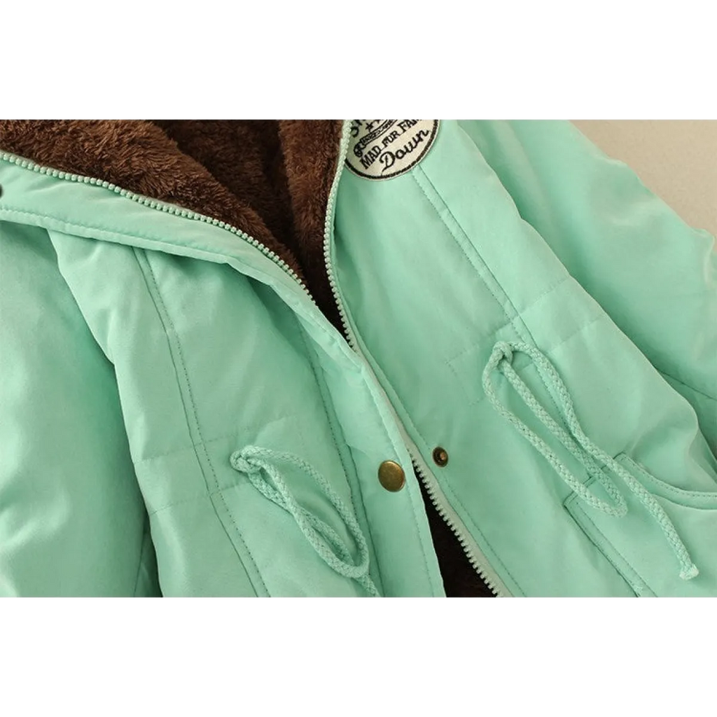 Women's Winter Cotton Jacket - Hooded Slim Fit Warm Parka